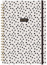 A4 Spotty Notebook Ruled Paper Undated Planner Wiro Bound Notepad 160 Page