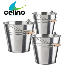 Traditional Metal Bucket With Handle Strong Galvanized Steel Heavy Duty Cleaning