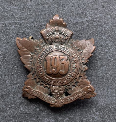 Canada 193rd battalion cef - 193rd,