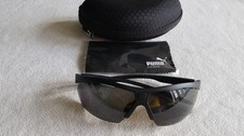 Puma black frame polarized sunglasses. PU0005SC0S. With case.