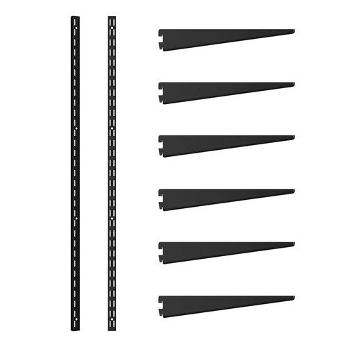 Twin slot shelving black - slot,