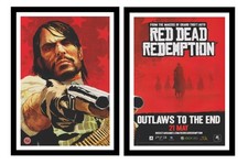 x2 Pair Of Red Dead Redemption Framed Original Video Game Promo Poster Prints A4