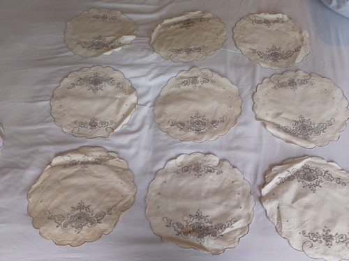 Vintage hand embroidered round - vintage,