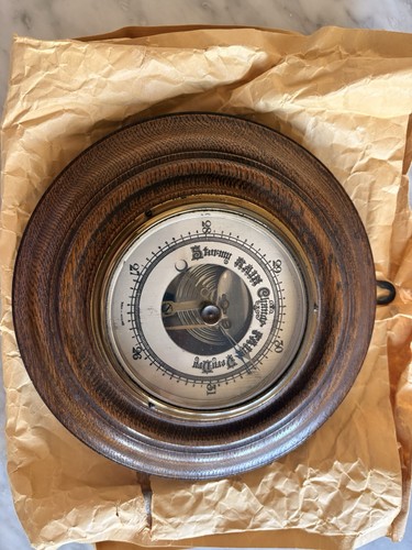 Antique english oak aneroid - oak,