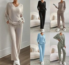 Women Ribbed Pyjamas Set