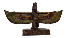 Egyptian ISIS Statue Ancient Egypt Costume Bronze maker Signed 32.5cm Vintage