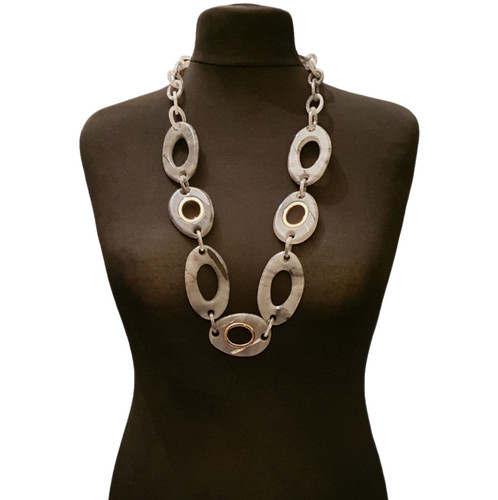 Long gold tone grey - long, marble