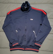 Fila Men's Tracksuit Top XL Retro Navy Blue jacket coat casual 80s 