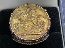 1908 Gold Full Sovereign Ring