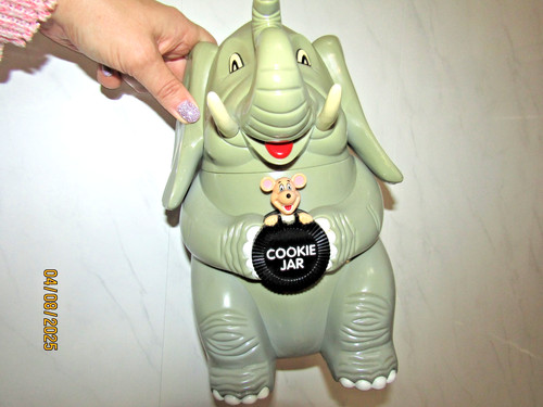 Vintage cookie jar elephant - vintage,