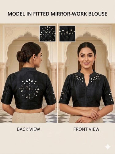 Black readymade mashru silk - readymade,
