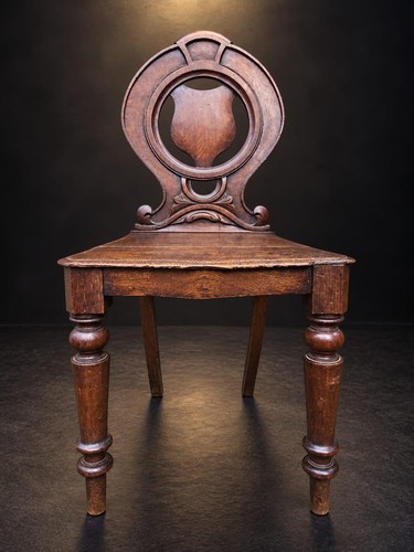 Antique oak hall chair - hall,