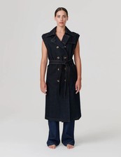 Women's Denim Trench Coat -