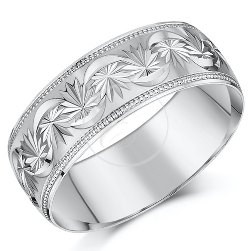 18ct white gold wedding band - gold, d