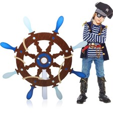 4 ft Pirate Ship Wheel Cardboard Cutout Stand up Halloween Pirate Ship Decora...