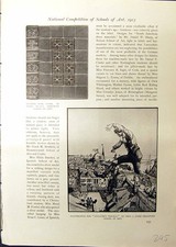 Old 1914 Legge Walsall Leather Book Cover Hugill Keighley School Art 20th