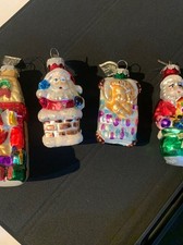 Thomas Pacconi Glass Ornaments x4 – Vintage Blown Glass Christmas Baubles