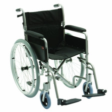 Lightweight Aluminium Self Propel Wheelchair Mobility Black/Silver Drive 18inch