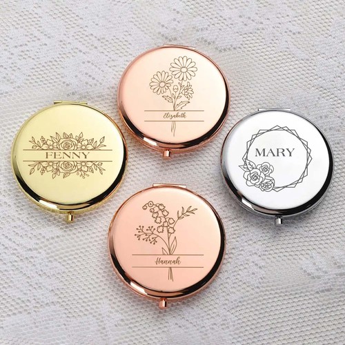 Personalised floral compact - floral,