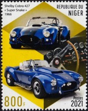 1966 AC SHELBY Mk.III COBRA 427 Sports Car Automobile Stamp (2021 Niger)