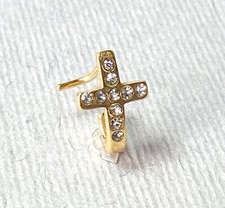 1pc Crystal Paved Cross L-Bend