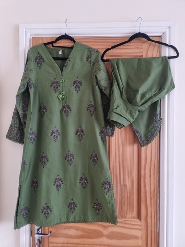 Ethnic green embroidered - green,