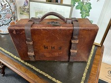 Vintage Army & Navy Leather & Brass Cartridge Magazine With Fitted Interior