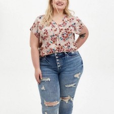 Torrid Floral Beige Challis