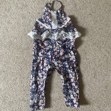 Dolly Wears Girls 3-4 Years Dungarees Jumpsuit  Floral Soft Cotton