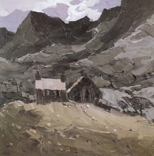 Chapel at Dinorwic nr Llanberis Kyffin Williams Wales print in 11 x 14 nch mount