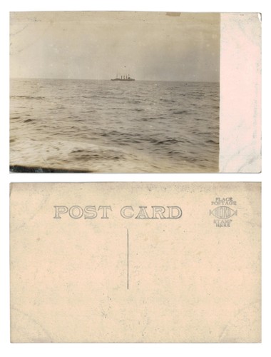 Postcard vintage ship at - ship,