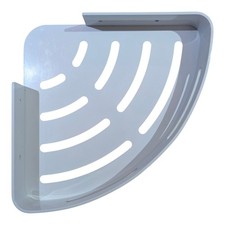 White Aluminum Corner Shower Caddy Bathroom Shelf Wall Mount Storage Organizer