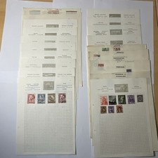 Selection Of Old Worldwide Stamps, Hinged On 22 Paper Sheets