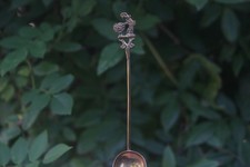 Vintage Spoon Probably Asian Asia Ornate Brass Gift Unusual 