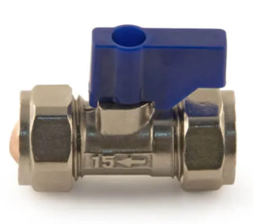 Isolating valve 15mm with - , blue