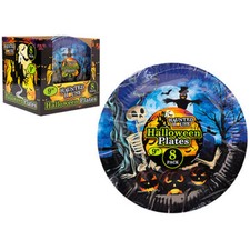 Halloween Paper Plates - 8 Pack Spooky Scary Tableware Party Bash Food Snacks