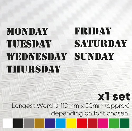Days the week stickers - the,
