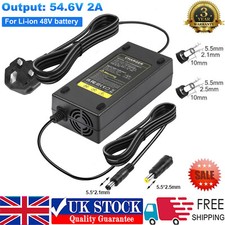 Power Supply Adapter 54.6V 2A Charger for 48V 13S Lithium Battery Electric Bike