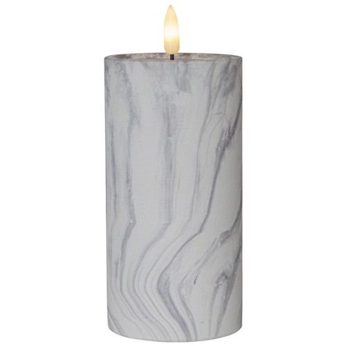 Led candle grey marble effect - led,