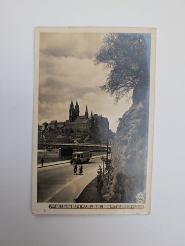 Meissen postcard cathedral and - postcard,