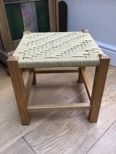 Vintage Retro Woven Rattan Footstool excellent condition