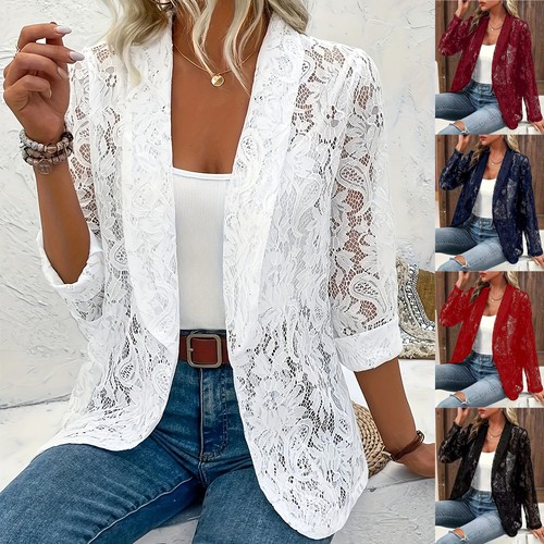 Ladies lace lapel suits - uk,