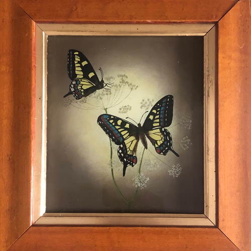 Reverse glass painting - reverse,