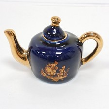Limoges France Miniature Teapot Blue RMF29-GB