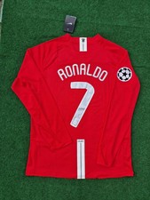 Ronaldo 7 Man United Home Retro Champions League Final Moscow Long Sleeve 2008 M