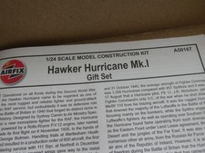 AIRFIX HAWKER HURRICANE MK1  1/24 SCALE BUILD INSTRUCTIONS