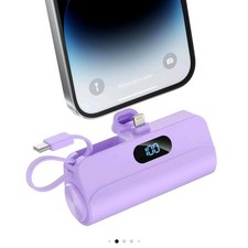 Battery Backup 5000mAh Power Bank Mini Mobile Phone Portable Charger LILAC