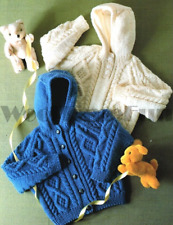 Knitting Pattern  Child's Aran Cable Jacket Cardigan, Jumper Hoodie. Aran Yarn