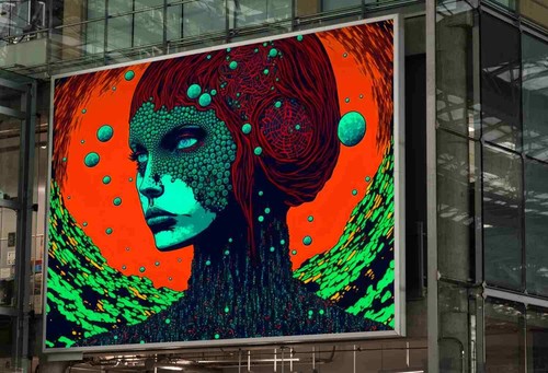Trippy psychedelic girl poster - psychedelic,