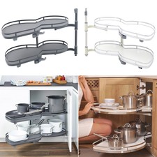 Kitchen Cupboard Door Mounted Corner Pull-out Shelving Unit Carousel Shelf Racks